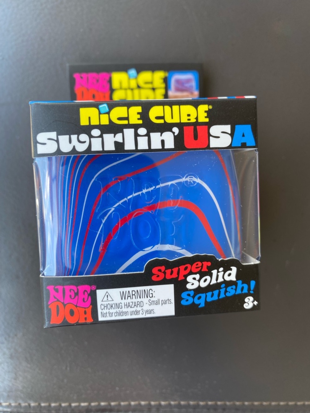 Nice Cube Swirlin' USA Super Solid Squish - Blue with Red & White Swirls